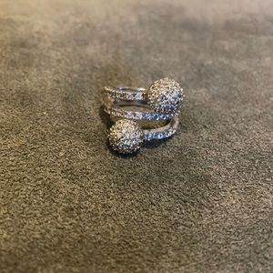 Sterling and CZ Wrap Disco Ball Ring